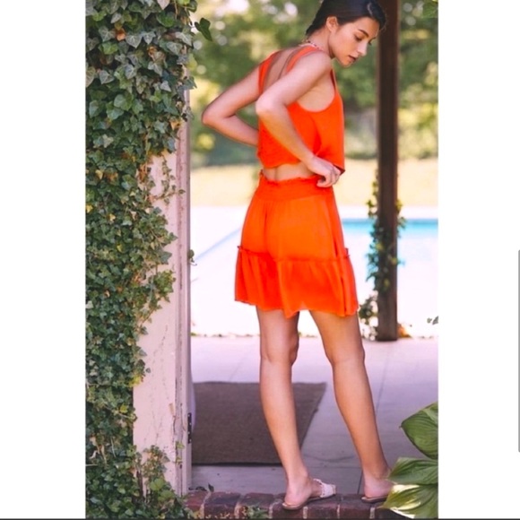 Anthropologie Smocked Cover Up Mini Skirt Set - Picture 2 of 14